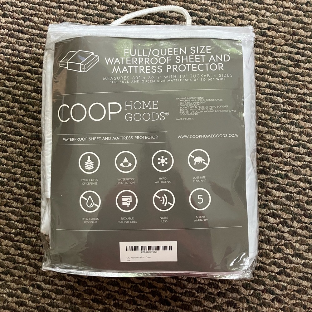 Coop Home Goods Incontinence Underpad suze Full/Queen brand new
